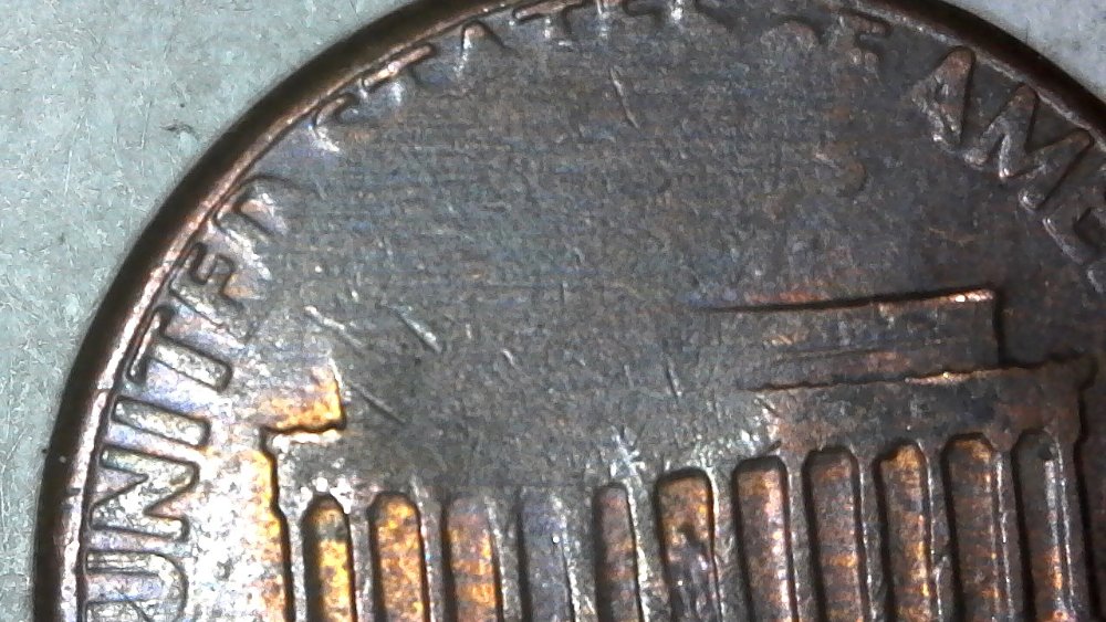 1982-P-Lincoln-Cent-Struck-Through-Thick-Grease-Both-Sides!-Weights-2.5-G